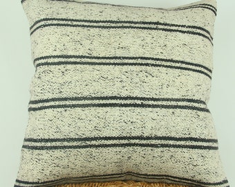 Turkish Kilim Pillow - Bohemian Pillow - Rustic Decor - Anatolian Pillow - Rug Pillow -Handmade Pillow Case - Oriental Embroidered Pillow
