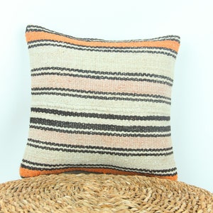 oreiller kilim, oreiller en chanvre turc, taie d&#39;oreiller à rayures, oreiller kilim en chanvre, oreiller en chanvre, oreiller naturel, oreiller décoratif, coussin d&#39;appoint
