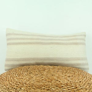 Almofada Kilim de Cânhamo Decorativa Simples - Almofada Decorativa para Quarto e Sala de Estar 12x24 - Almofada para Sofá - Almofada Kilim de Cânhamo da Anatólia - Melhor Presente