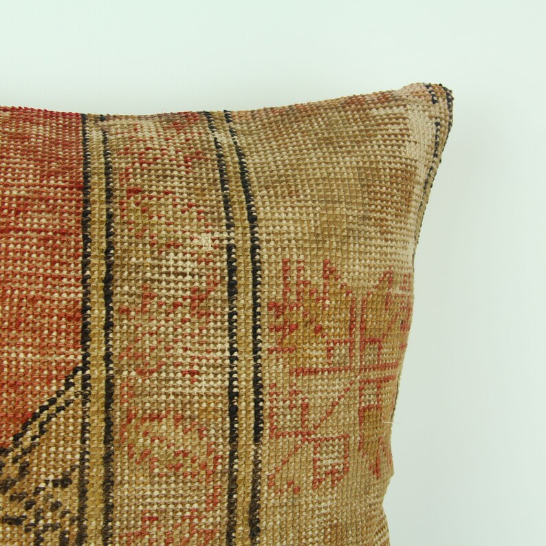 Oriental Handmade Kilim Pillow Cover, Turkish Style Kilim Pillow, Throw Pillow Cover, 18x18 Kilim Pillow Case, Boho Vintage Kilim Pillow imagem 4