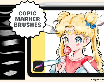 Procreate Copic Marker Magic Brushes - Digital Art Essentials for Anime & Manga Creations, Perfect for Comics and Illustrations