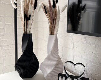 Dekovase 3D Vase mit Muster 25 cm hoch