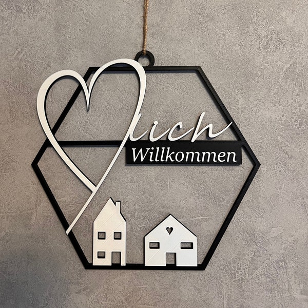 Türkranz Türdeko Herzlich Willkommen Deko zum aufhängen Tür Schild Haustür Wanddeko Wohnung Deko Home Geschenk für Frauen Haus