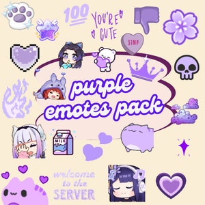 131 purple animated emotes bundle | discord and twitch