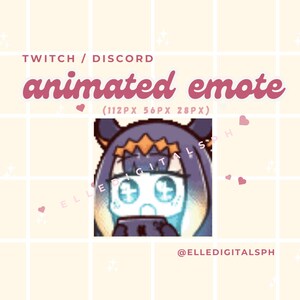 Kawaii Animated Emote Pack: Pink Text, Twitch Discord Stream (Digital Download)