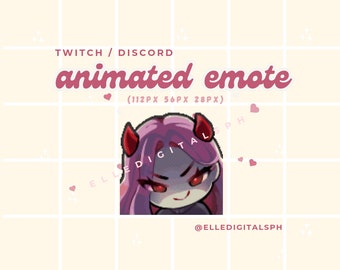 Pink Devil Animated Emote: Kawaii Twitch Discord Stream (Digital Download)