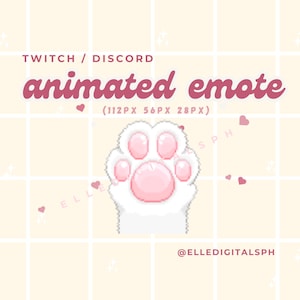 Animated Cat Paw Twitch Emote: Kawaii Pink Gamer Stream (Instant Download)