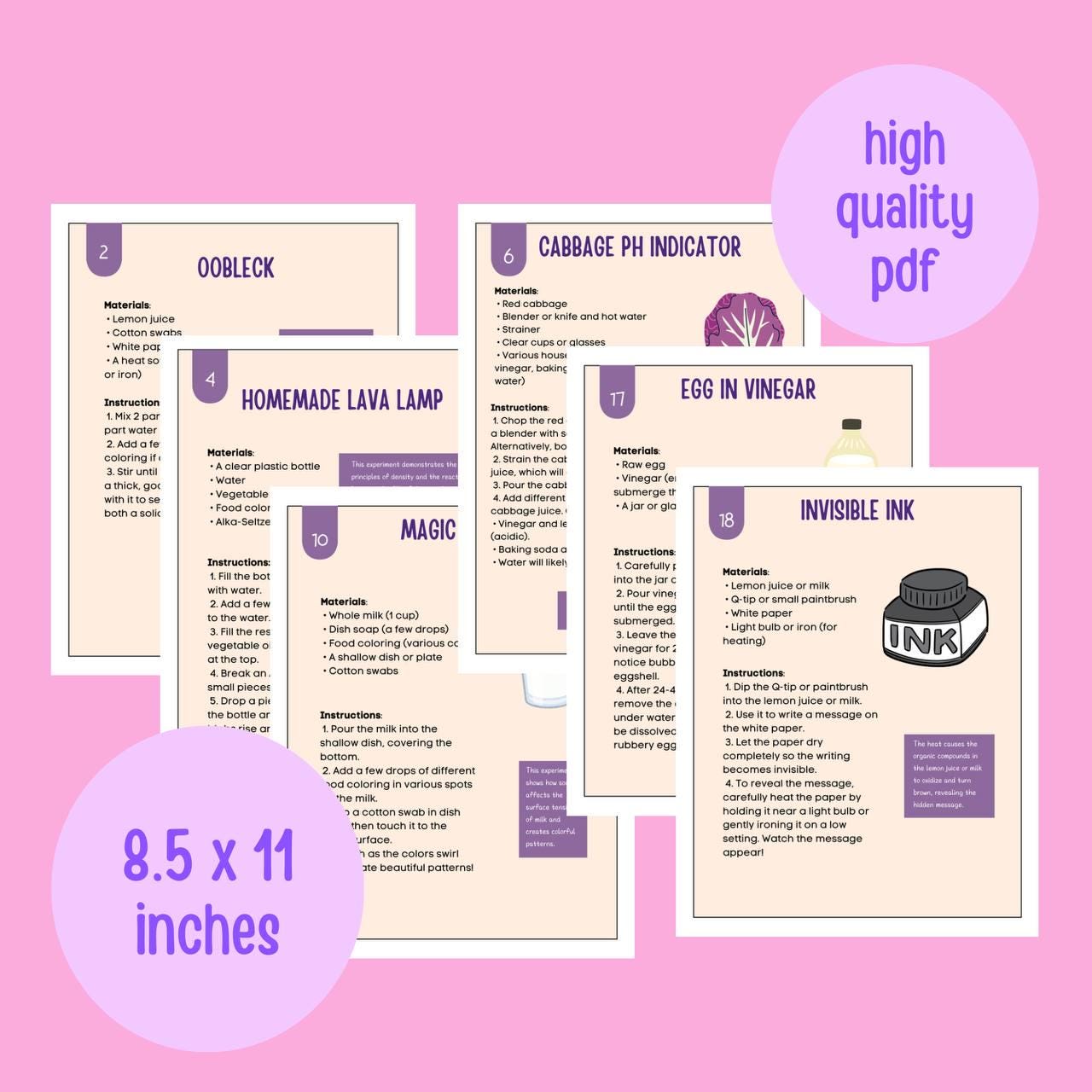 Printable Science Experiments for Kids DIY Science Experiments Printable Science Experiments for Kids DIY Science Experiments