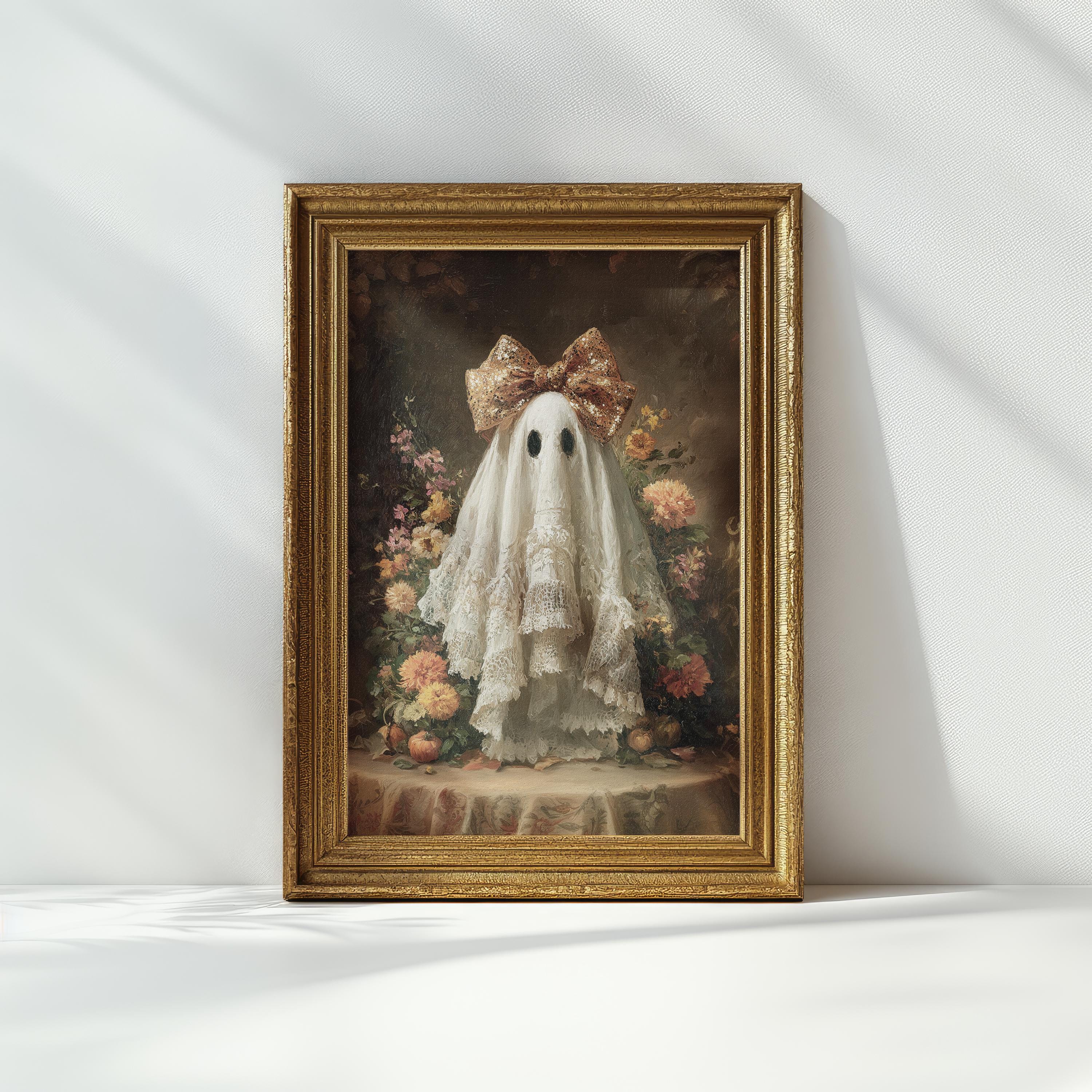 Vintage Ghost Halloween Wall Art, Cute Gothic Printable Poster With ...