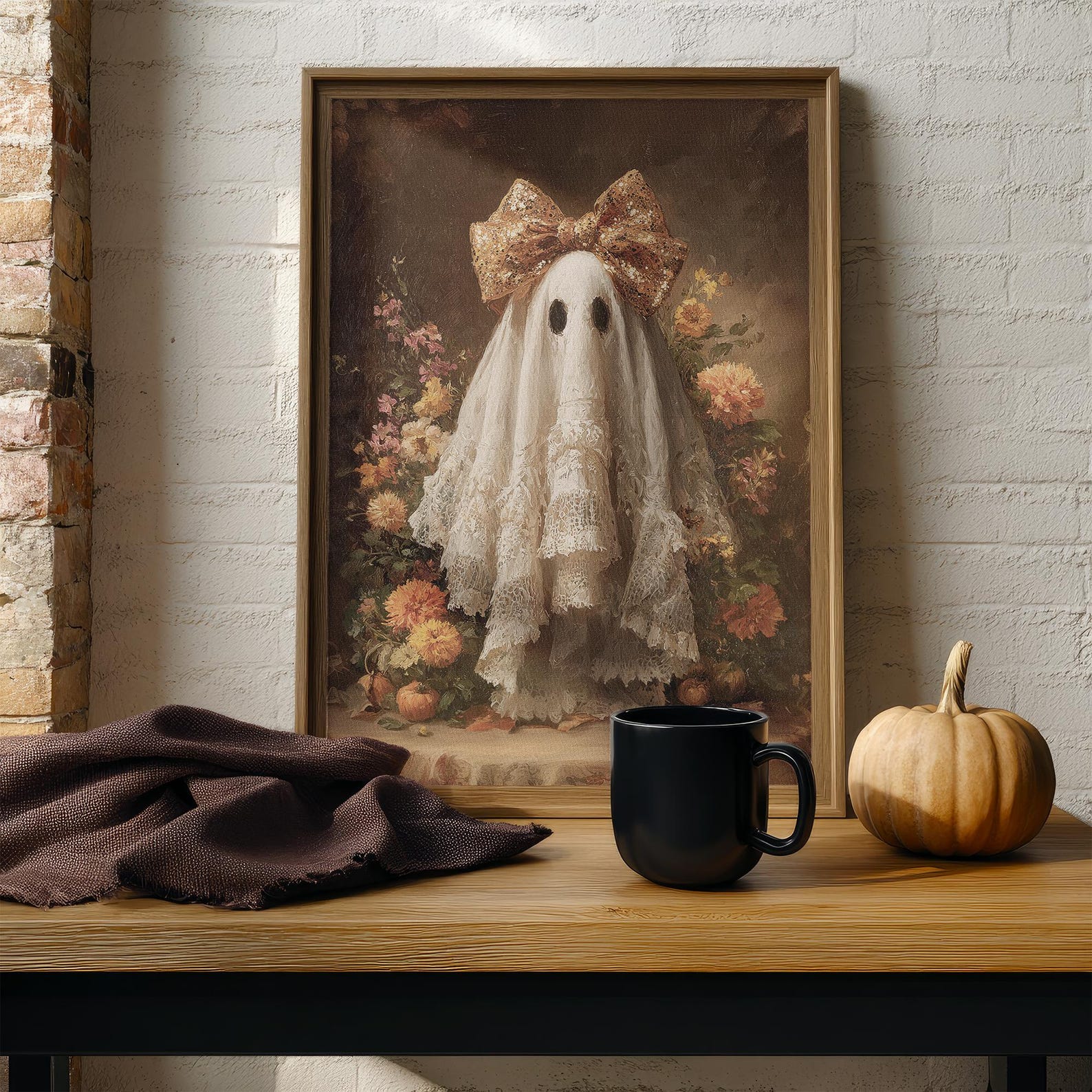 Vintage Ghost Halloween Wall Art, Cute Gothic Printable Poster With ...