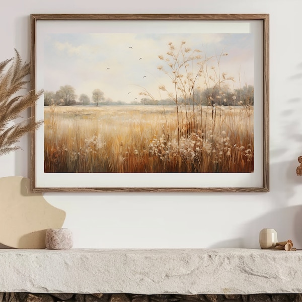 Rustic Americana Golden Grasses - Digital Art Download