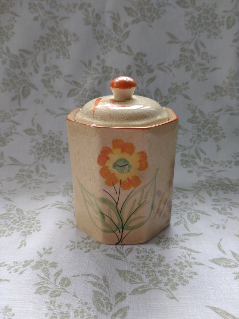 1930s Pre WW2 Jar Arthur Wood Handmade Ceramic Preserve Pot With Lid