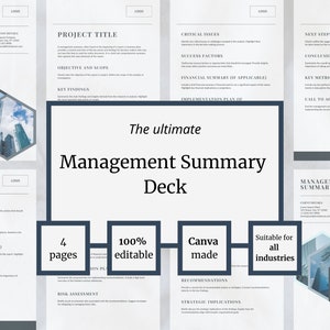 Projektzusammenfassung, Digitale Canva-Vorlage, Projektzusammenfassung, Projektmanagement-Vorlage, Projektumfang