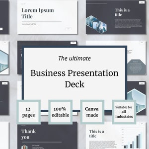 Business Presentation Template, Digital Canva Business PowerPoint Presentation Template, Marketing Summary Report, Slide Deck