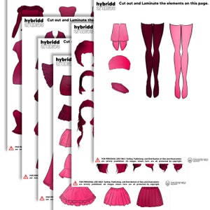 Pink Theme, Printable Paper Dolls Dress up Kit Diy, Dress to Impress ...