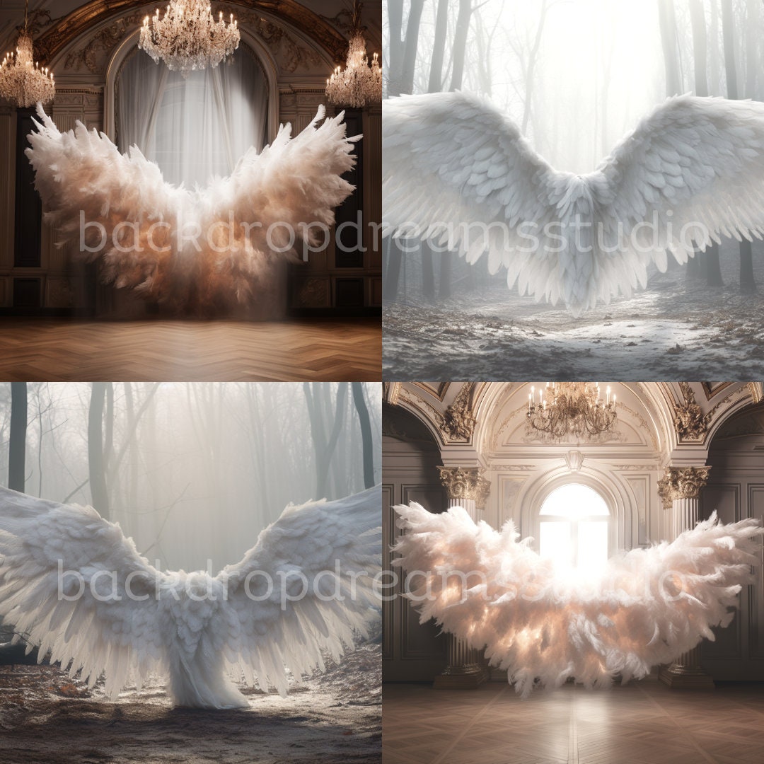 20 Heavenly Angel Wings Digital Backdrop Maternity Background - Etsy