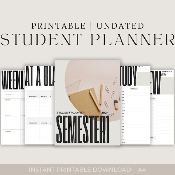 SEMESTER PLANNER | Aesthetic University Student Study Planner
