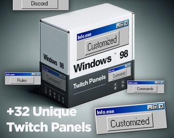 Windows 98 Twitch Panels: Retro Gaming Stream Overlay (Digital Download)