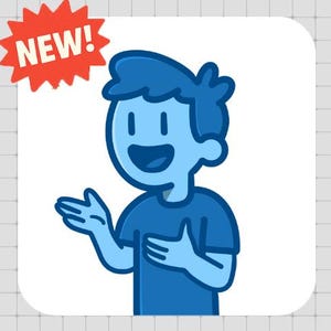 Cute Blue Boy PNGTuber Character | Transparent Background Digital Avatar for Streamers | Ready-to-Use VTuber PNG for Twitch & Kick