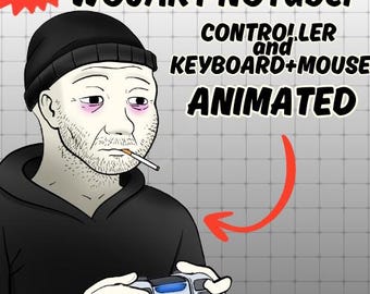 Wojak PNGTuber v2 Giftuber, Doomer VTuber - Controller + Hand, keyboard, mouse assemblies included