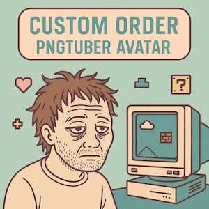 Custom Wojak PNGTuber, Doomer VTuber - Hand, keyboard, mouse assemblies included