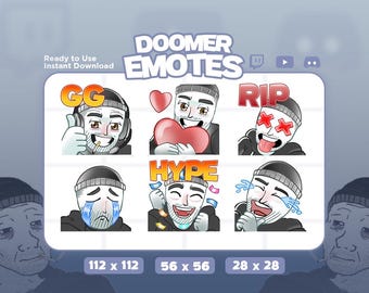 Doomer Wojak Emotes Bunde Set for Streamer, Twitch Emote, Kick Emoji, GG Emotes