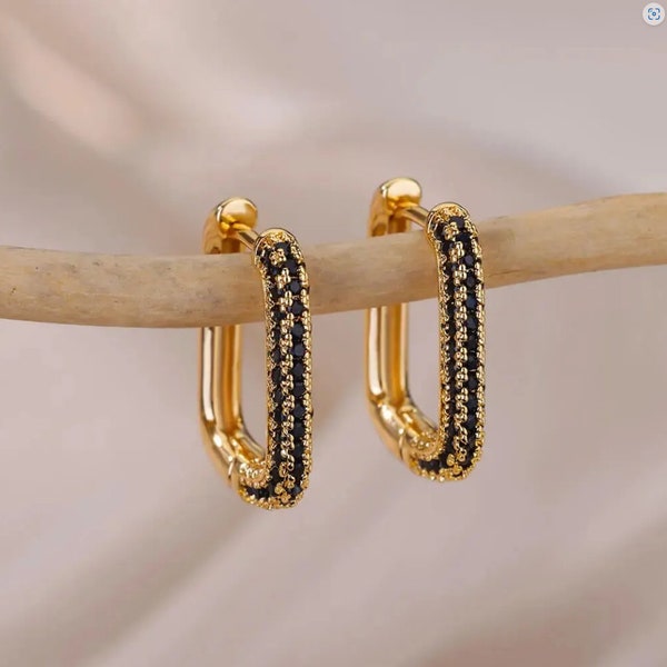 Boucles d'oreilles créoles pour femmes, acier inoxydable, carré, luxe, tendance, mariage, esthétique, bijoux, cadeau, Bff, 2024