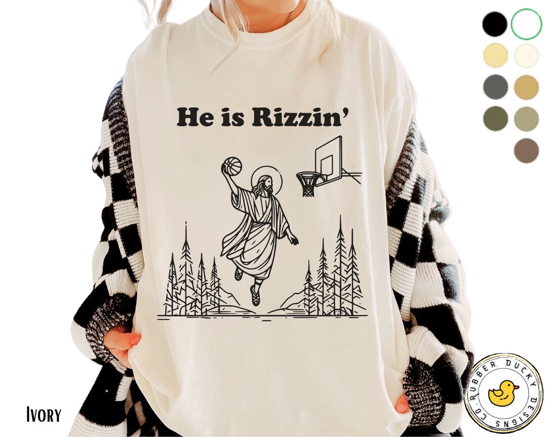 Funny Shirt for Easter Sunday He is Rizzin' Shirt He is Risen Easter ...