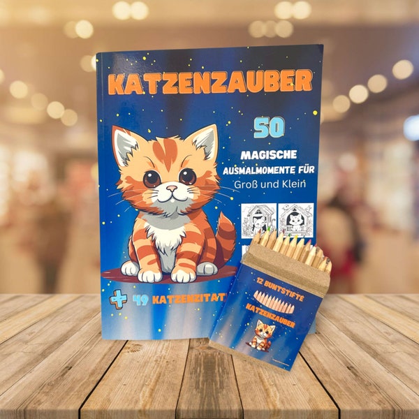 Malbuch Katzenzauber 50 Magische Ausmalmomente für Groß und Klein Gratis Buntstifte