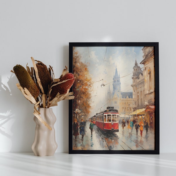 The Streets of Vienna, Vienna Art Print, Vienna Painting, Digital Download, Downloadable Print, Printable Wall Art, Vintage / 4