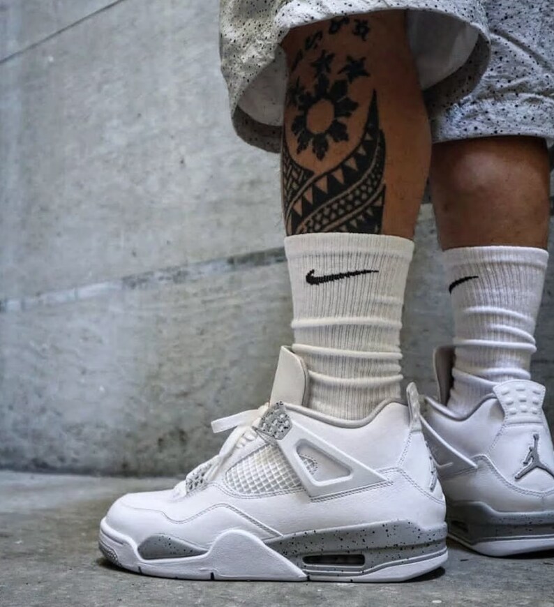 Jordan 4 Custom White Oreo Etsy Jordan 4 Custom White Oreo Etsy