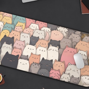 Cat Legion Desk Mat - Bundles of Joy, Large Mouse Pad, Aesthetic Mousepad, Deskmat, Cute Desk Pad, Big, Deskpad