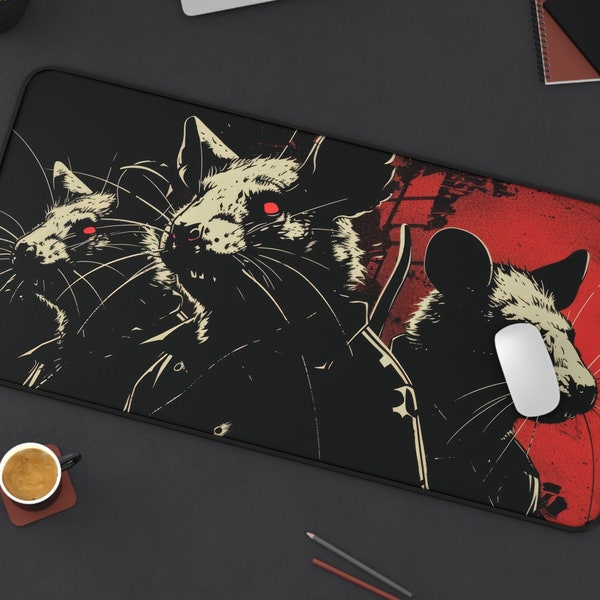 Splinter Cell Desk Mat, Rat Trio, Large Mouse Pad, Aesthetic Mousepad, Deskmat, Cute Desk Pad, Big, Deskpad