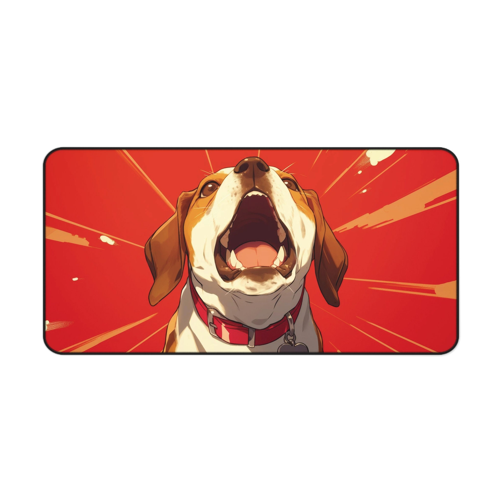 Beagle Bork Desk Mat - Expressive Cartoon Doggo, Large Mouse Pad ...