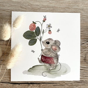 Forest Mouse Postcard/Square Postcard image 1