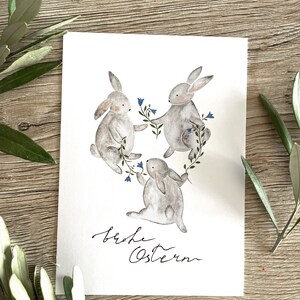 Tarjetas de Pascua/Conejito de Pascua Tarjeta de Pascua/Tarjeta de Pascua con conejitos/Postal A6/Regalo de Pascua/Postal del conejito de Pascua/Tarjeta de felicitación de Pascua/Decoración de Pascua
