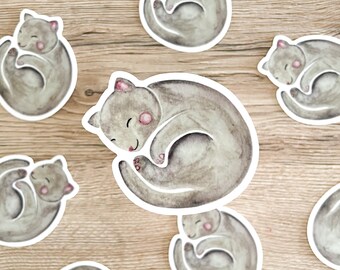 Sticker “Cat”/Laptop Sticker/Planner Sticker/Tablet Sticker/Waterproof Sticker/Cute Cat Sticker/Cat Lover Gift/Vinyl Sticker