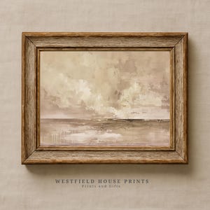 Abstract landscape print |  Light Naturals |  Digital Download | Neutral Tone Printable Wall Art | Cottagecore Art