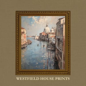 Venice Canal Vintage Art Print: European Travel Scene (Digital Download)