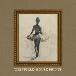 Vintage Ballerina Art Print: Girl&#39;s Nursery Decor (Digital Download, PDF & JPG Files)