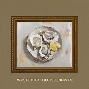 Oysters and Lemon Printable Wall Art | Coastal Prints | Beach House Decor | Kitchen Art | Digital Download