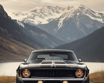 1969 シボレー カマロ Z28、大人の塗り絵、印刷可能な塗り絵、大人の