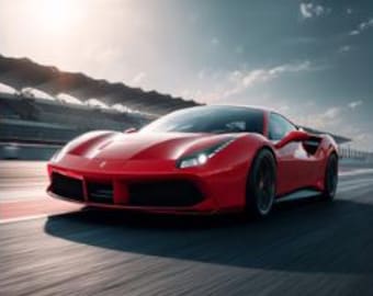 Ferrari 488 GTB Poster Digital Download, Red Italian Supercar Wall Art Printable, Exotic Sports Car Photography Garage Decor