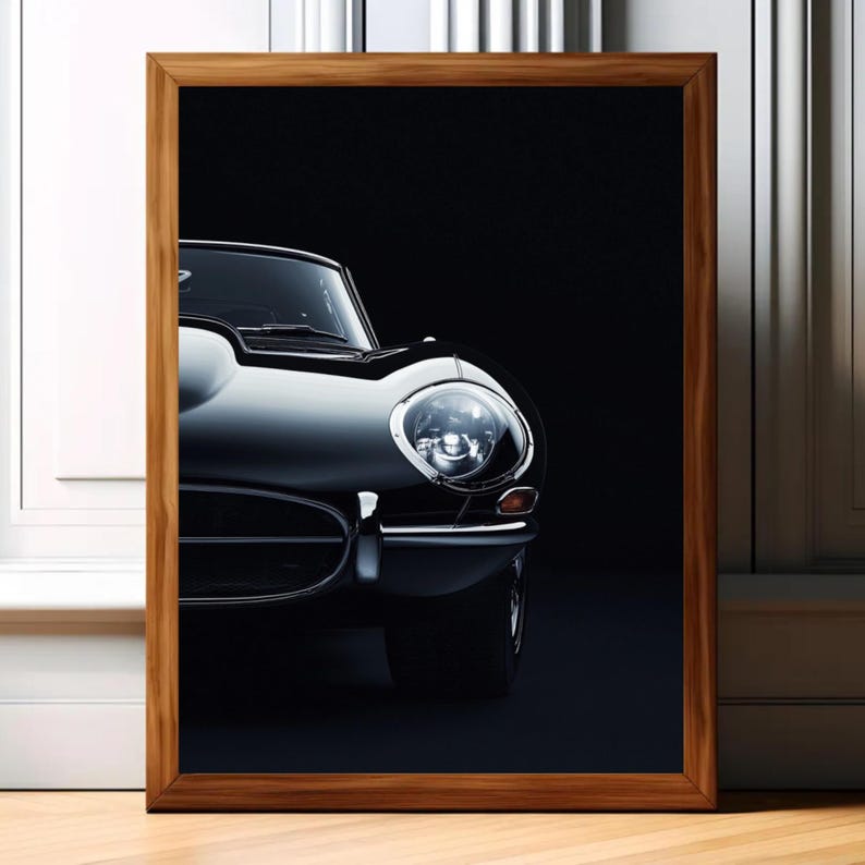 Jaguar E-type Front View Print, Classic Car Poster (digital Download ...