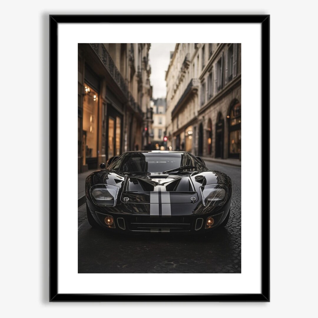 Ford GT40 Poster Vintage Le Mans Race Car Wall Art Retro Automotive ...