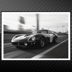 1962 Ferrari GTO 250 Digital Car Poster, Luxury Car Art, Ferrari 250 Digital Poster, Exotic Car Wall Art, Italian Car Poster