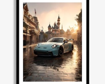 Porsche 911 Digital Download Wall Art Print, Supercar Poster, Luxury Sports Car Art, Automotive Photography, Modern Car Decor, Man Cave Art
