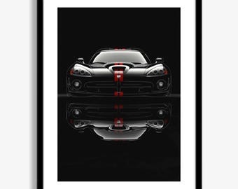 Dodge Viper SRT 10 ACR Digital Download, American Muscle Car Wall Art, Track Supercar Poster, Garage Decor Print