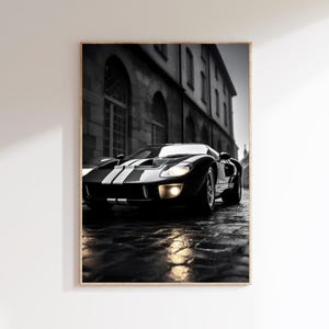 Ford GT40 digital print, Ford GT40 digital download poster, printable wall art, classic sports car, wall decor