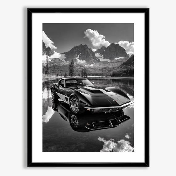 1970 コルベット C3 プリント、クラシックカー ウォール アート